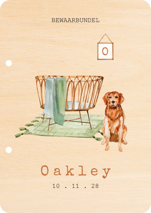 Bewaarbundel met waterverf wiegje en hond
