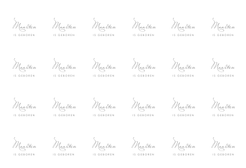 24 naamkaartjes met naam van jullie zoon