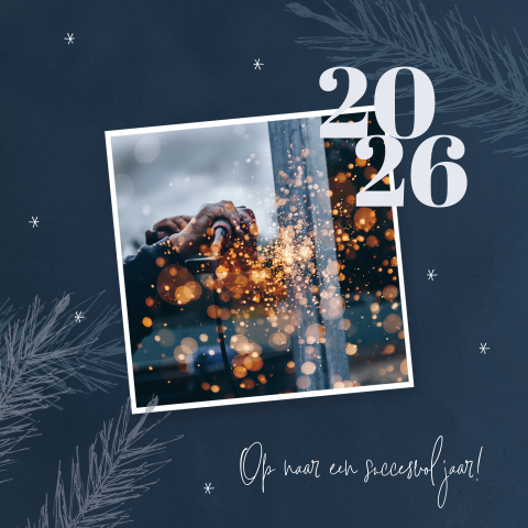 Zakelijke kerstkaart voor bouw sector met foto