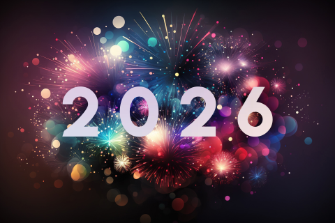 Knal het nieuwe jaar in met deze feestelijke nieuwjaarskaart met vuurwerk