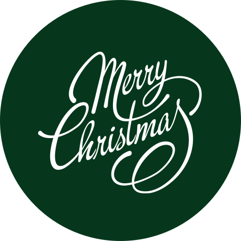Donkergroene sluitsticker met Merry Christmas