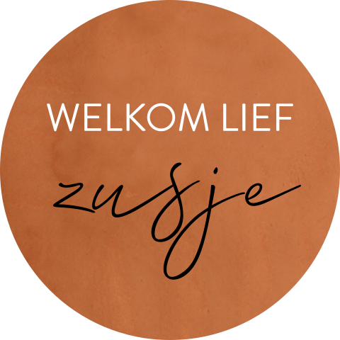 Roestrode waterverf sluitsticker voor een zusje