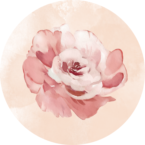 Sluitsticker met romantische roze bloem