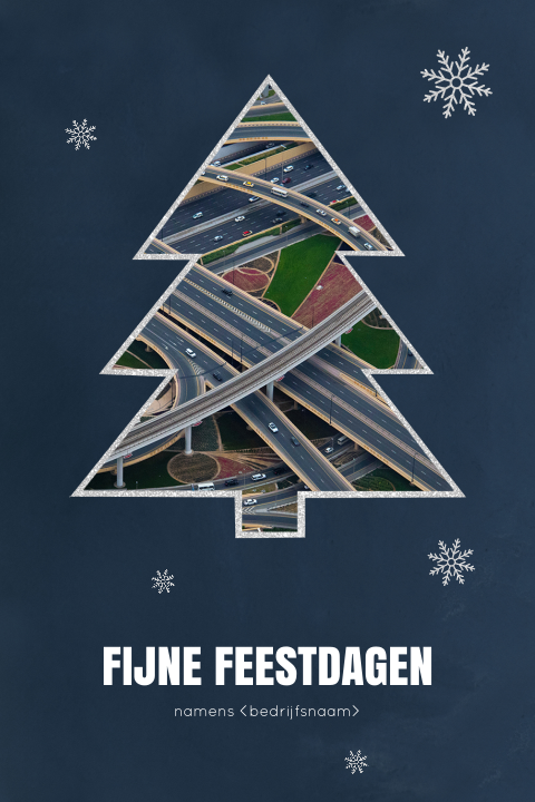 Kerstkaart zakelijk transport met foto in kerstboom