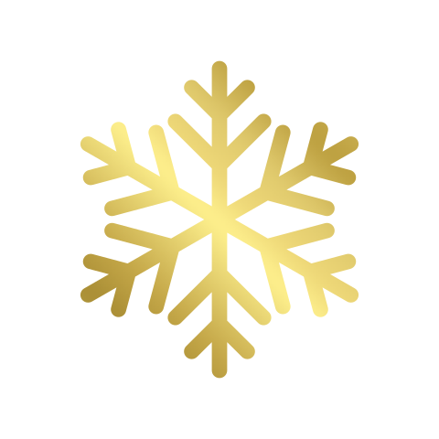 Witte sluitsticker kerst met gouden sneeuwvlok
