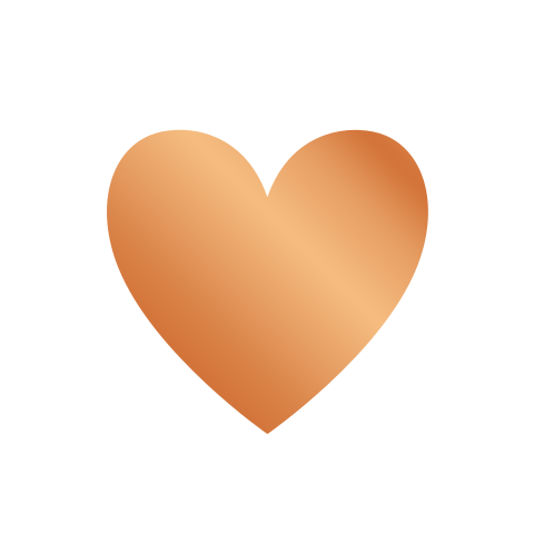 Witte sticker met koperfolie hart