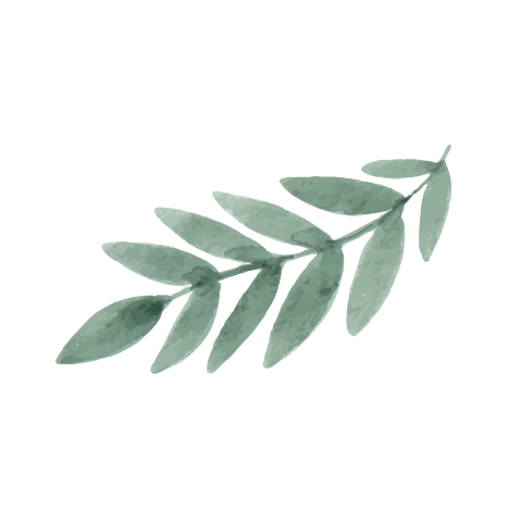 Witte sluitsticker met groen blaadje