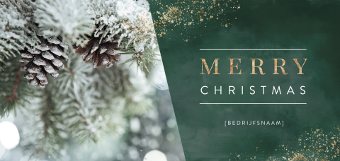 Foto kerstkaart met groene waterverf en spetters