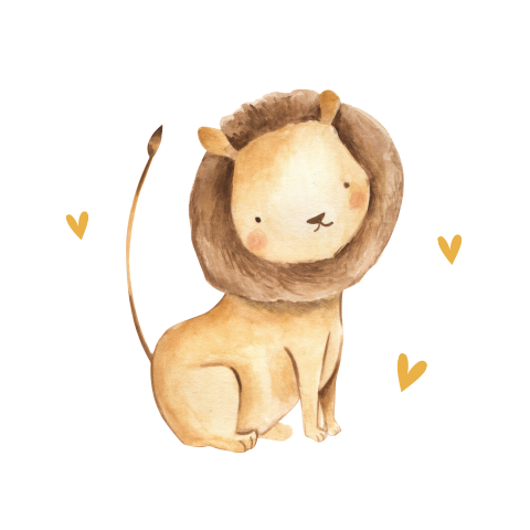 Stoere safari sluitsticker met leeuwtje