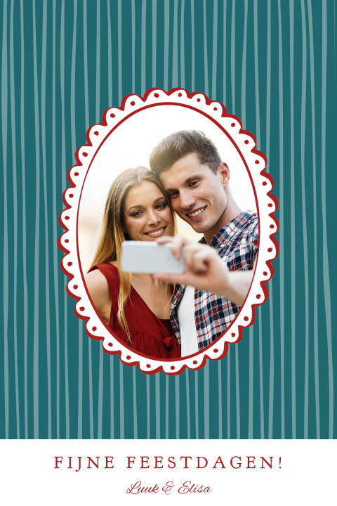 Sjabloon voor kerstfotokaart met geschubt kader