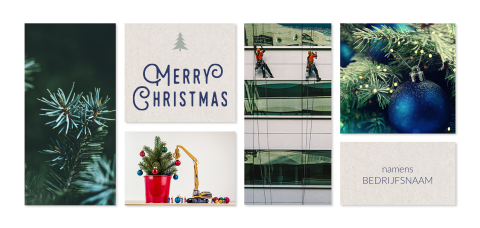 Kraft kerstkaart voor de bouwsector met fotokaders