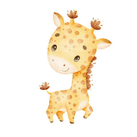 Sluitsticker met vrolijke giraffe