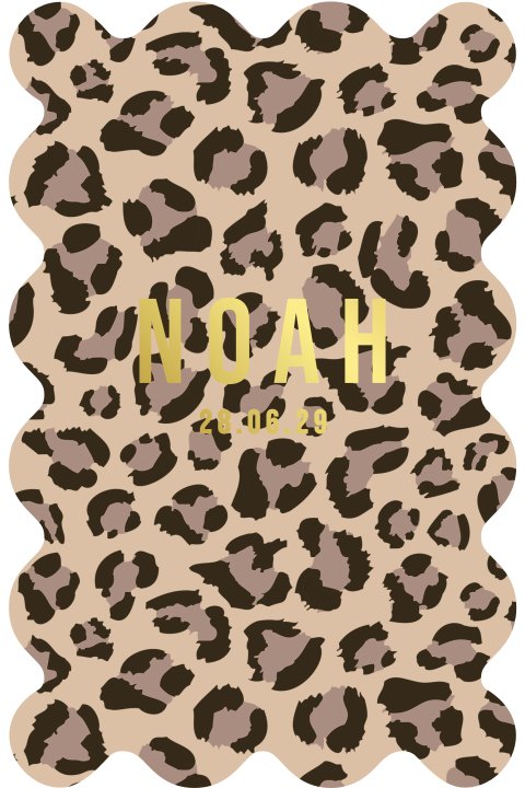 Stoere panterprint met golvende rand en goudfolie