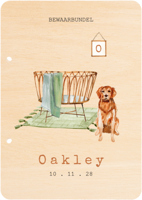 Bewaarbundel met waterverf wiegje en hond