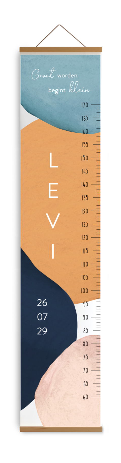 Groeimeter met trendy waterverf vlekken