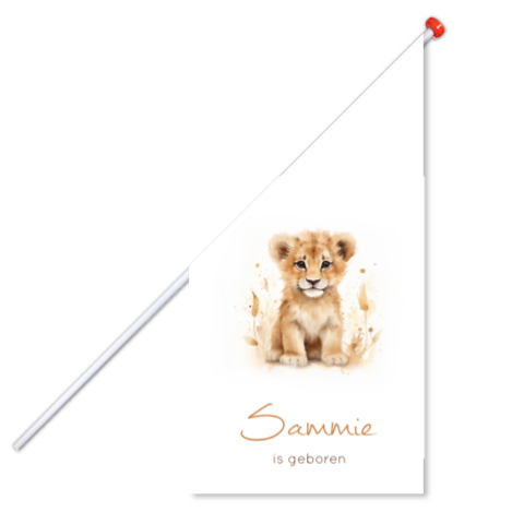 Geboortevlag met leeuwenwelpje