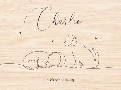 Memorybox slapende baby met hondje