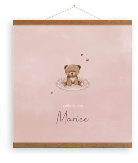 Oudroze canvas met beer