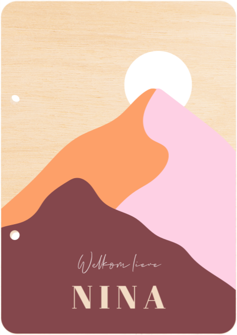 Bewaarbundel meisje met berg en zonsondergang