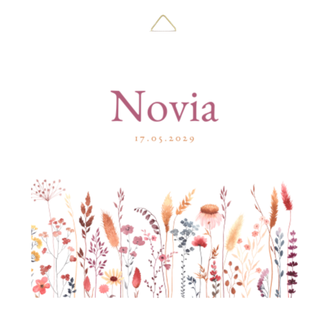 Tegeltje met waterverf bloemen in rood roze en oranje