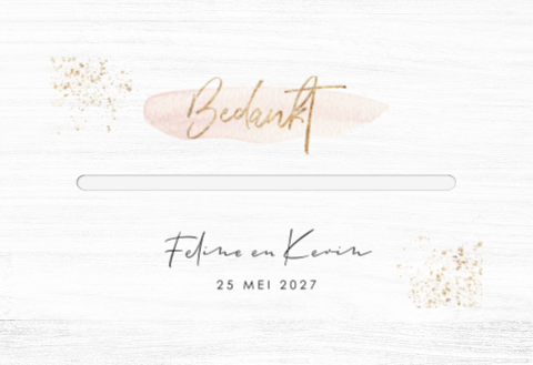 Enveloppenkist blush met gouden verfspetters