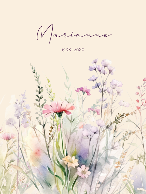 Herinnering poster bloemen aquarel – Online poster maken met naam