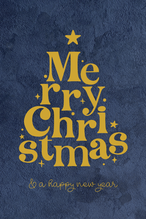 Stijlvolle kerstkaart merry christmas happy new year
