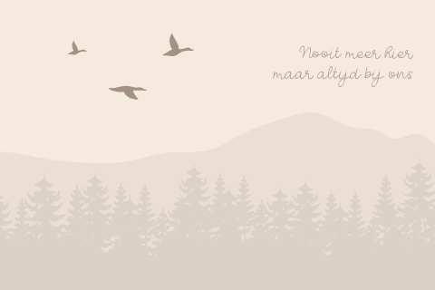 Bedanktkaartjes na overlijden met gedicht en vogels