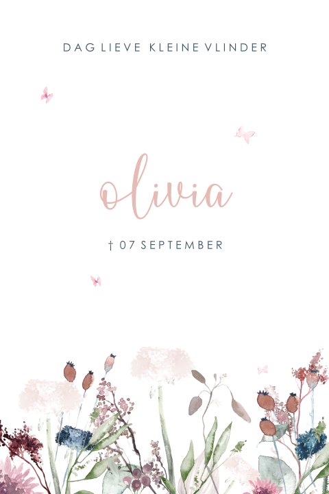 Rouwkaartje veldbloemen