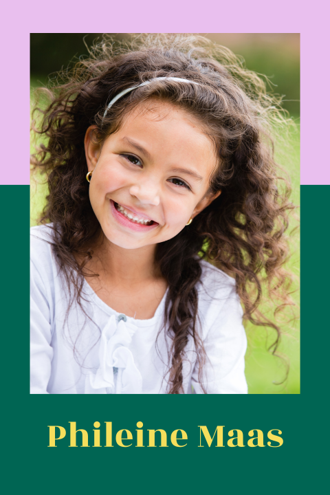 Rouwkaart kind in colour blocking kleuren met foto