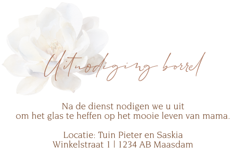 Uitnodiging samenzijn magnolia