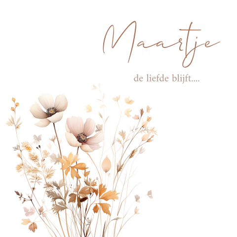 Rouwkaart bloemen herfstkleuren