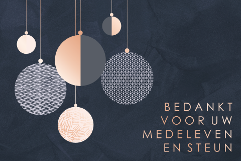 Bedankkaartje rouw kerst met een liefdevolle boodschap