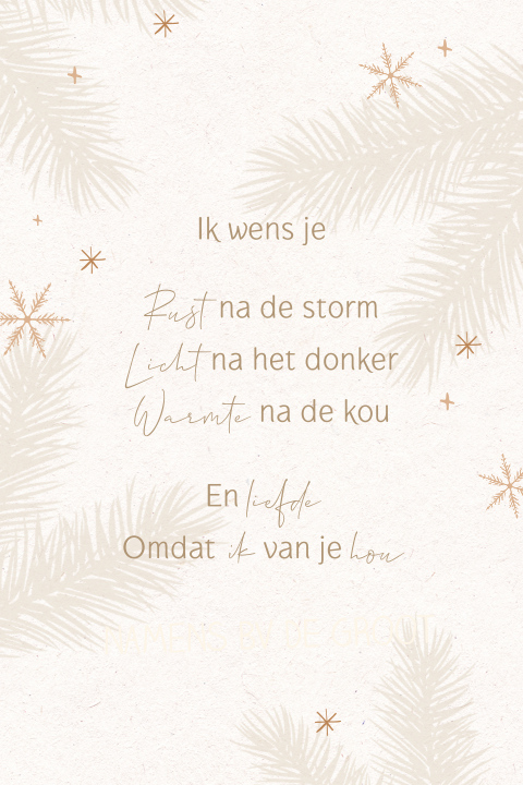 Bemoedigende  kerstkaart ik wens je rust na de storm