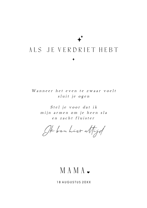 Gedicht op poster ‘Als je verdriet hebt’ – Poster maken online