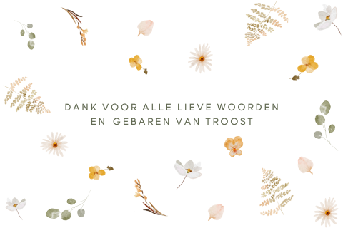 Dankbetuiging na uitvaart met veldbloemen en mooie tinten - eigentijds
