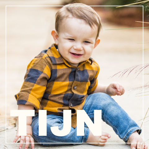 Rouwkaart kind voor een  peuter met zijn foto en naam