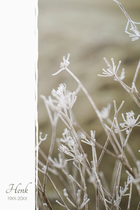 Staande rouwkaart met winterse natuur