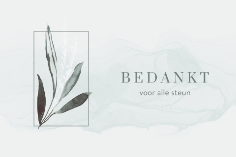 Bedankkaartje na overlijden botanisch stijlvol met takje