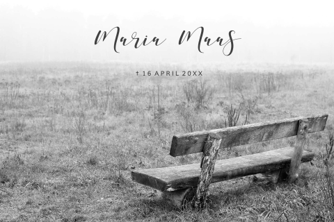 Rouwkaart maken natuurbegraven bankje