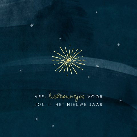 Luxe kerstkaartje lichtpuntjes voor het nieuwe jaar
