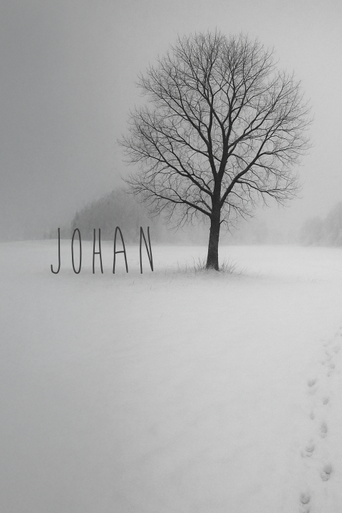 Rouwkaart winterlandschap met boom – serene stilte en rust