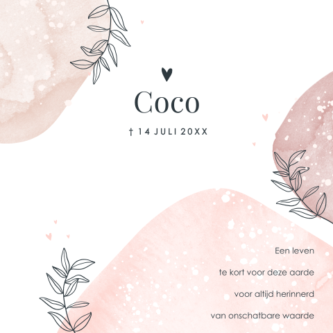 Rouwkaartje aardetinten