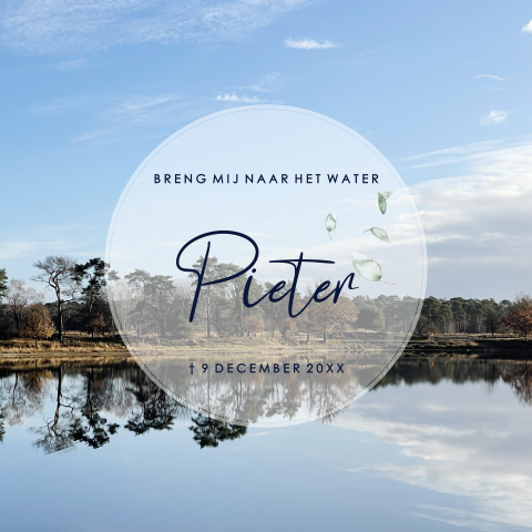 Rouwkaart breng mij naar het water