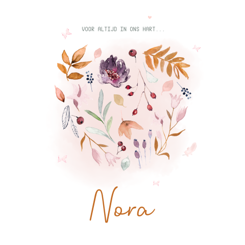 Rouwkaartje veldbloemen