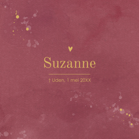 Rouwkaart modern typografisch