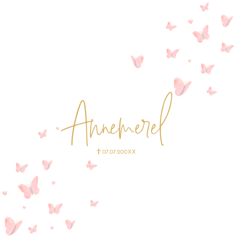 Rouwkaartje met vlinders