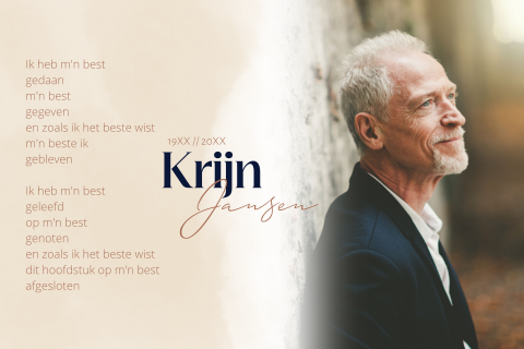 Rouwkaart man – Eerbetoon met natuur en persoonlijk gedicht