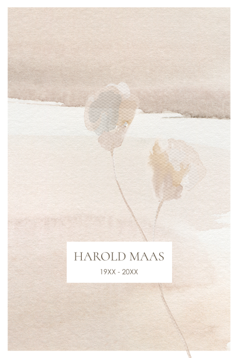 Rouwkaart met watercolour en tak - sereen en ingetogen