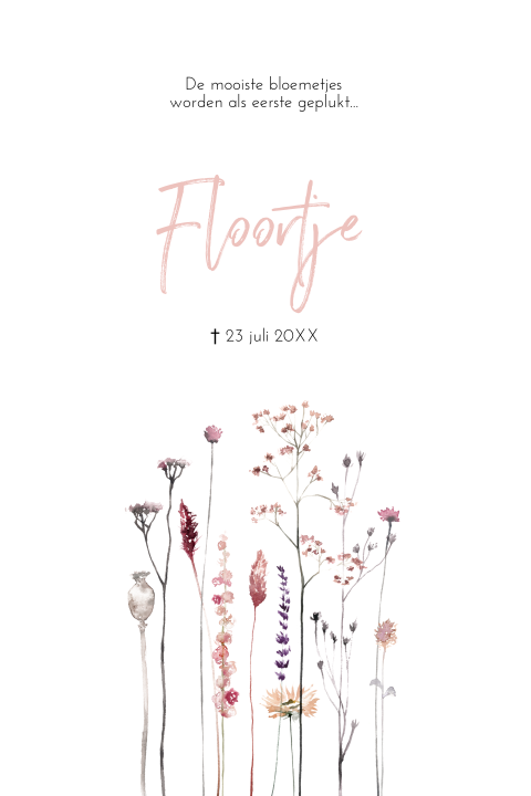 Rouwkaartje bloemen